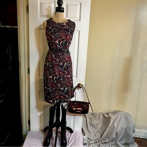 Y2K‎ Does 60s Vintage Karin Stevens Mod Retro Abstract Belted Dress 6